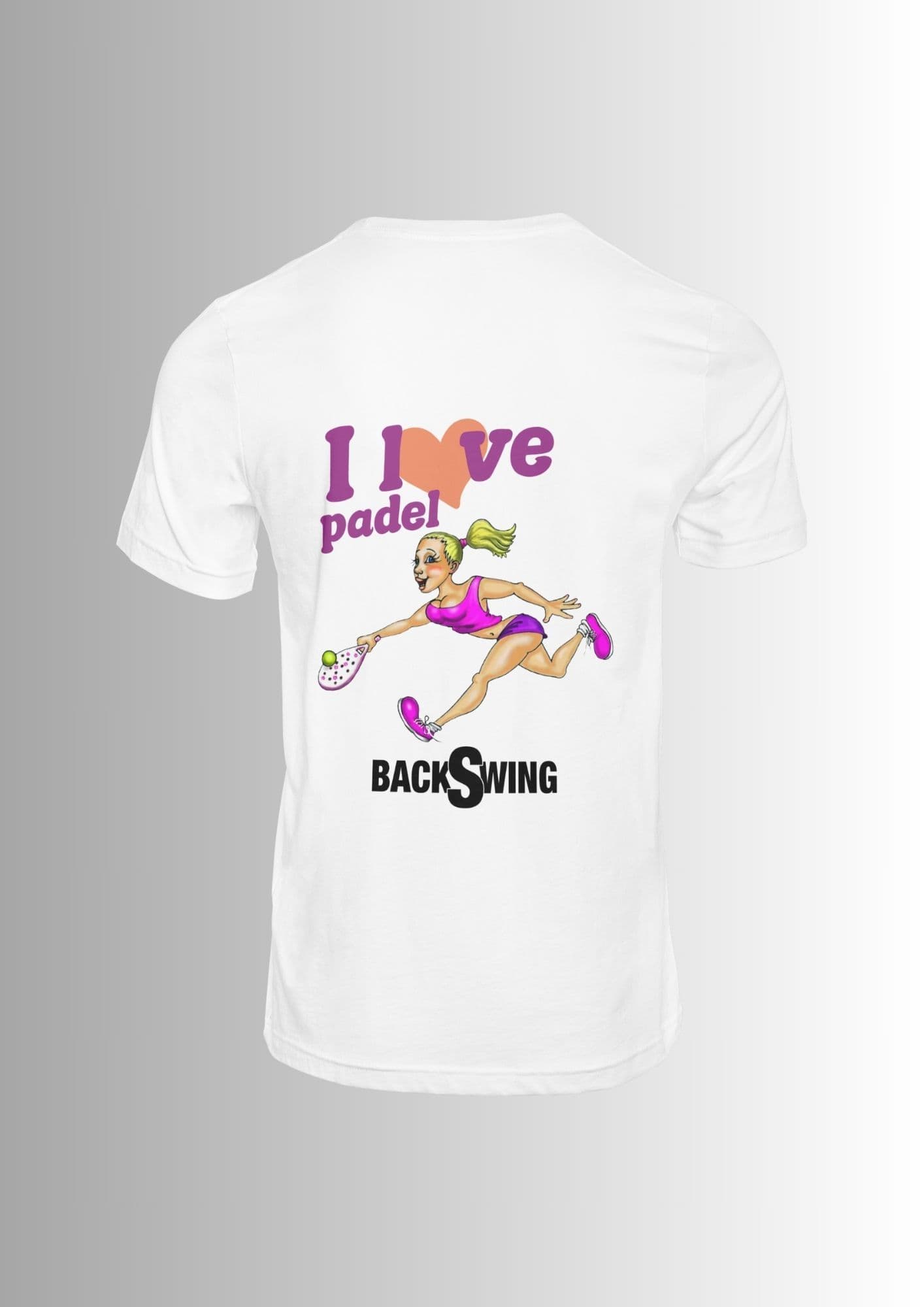 D2 - Love Padel - H - Camiseta - FA - Love Padel - H - Camiseta en color Blanco D2 - Love Padel - H - Camiseta - FA - Love Padel - H - Camiseta en color Blanco - Vista trasera